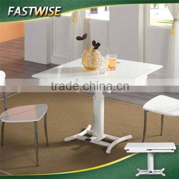 white color adjustable 2in1 transformable coffee and dining table for living room furniture