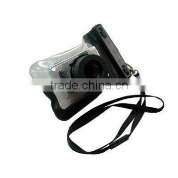 PVC waterproof black camera case with lens