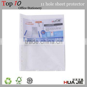 office stationery wholesale pp clear 11 hole sheet protector