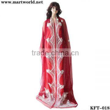 2014 eye-catching red designer ladies kaftan (KFT-018)