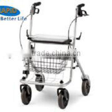 Four wheel steel rollator walker