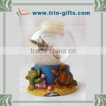 resin turtle sand ball candle holder