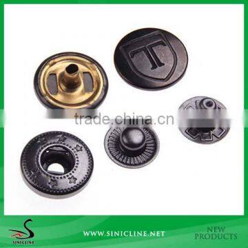 Sinicline black metal press stud snap button                        
                                                Quality Choice