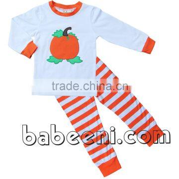 Nice pumpkin applique boy loungewear