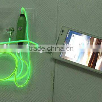 Factory price top selling items glow in the dark el wire earphone glowing headphones