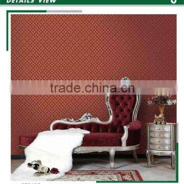 clearance embossed golden wallpaper, brick red trendy graphic wall covering for wedding house , high end wall decal wholesale