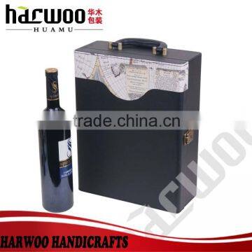 4 Slots pu Wine Storage Box,pu Leather Wine Box With Handle,hot Popular Leather Wine Box photo-3