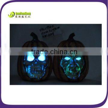 Polyresin halloween pumpkin with solar light for holiday decoration