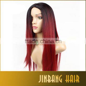Black Burgundy Ombre Long Straight Lolita Cosplay Wig For Fashion photo-6