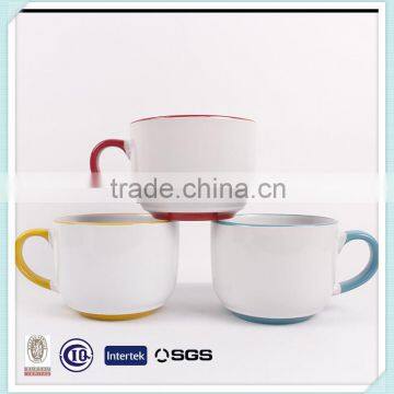 Coloured Glaze ceramic Soup Mug