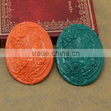 oval shape uniform lady cameo resin cabochon