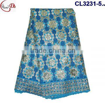 CL3231 for Chtistmas Sale Latest Fashion Design Embroidery George Lace High Quality Soft Materail for Making Women Dress photo-5