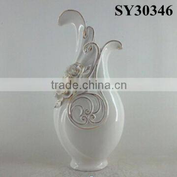 With Liquid Gold Flower Design Ceramic Vase Decoration photo-4