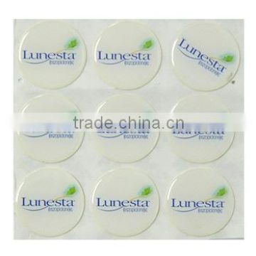 Epoxy sticker with permanent adhesive