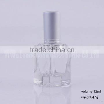 12ml Square Shape Empt Refillable Aluminum Atomizer Perfume Glass Bottle