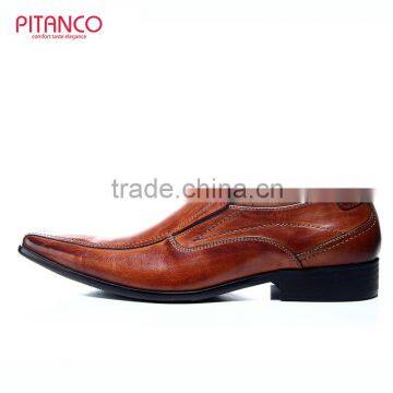 Gentlemen Brown Genuine Leather Mens Dress Shoes photo-2