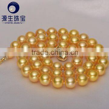 8-8.5 mm loose gold akoya pearls strand for making jewelry wholesale price