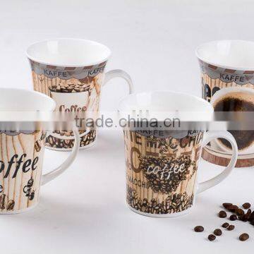 12oz New bone china coffe mugs for promotion m&m's mug porcelain