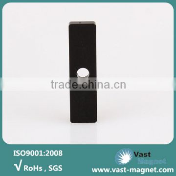 Permanent neodymium block magnet with hole