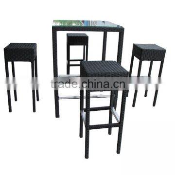 Rattan garden furniture outdoor bar table and chair