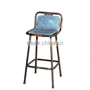 DENIM JEANS FABRIC INDUSTRIAL BAR STOOL , KITCHEN STOOL , COUNTER STOOL