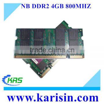 Full compatible ddr ram 4gb ddr2 667 sodimm with Original Chips