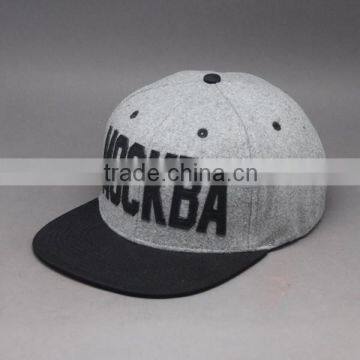 2015 NEW WOOLDEN APPLIQUE EMBROIDERY SNAPBACK CAP CHINA