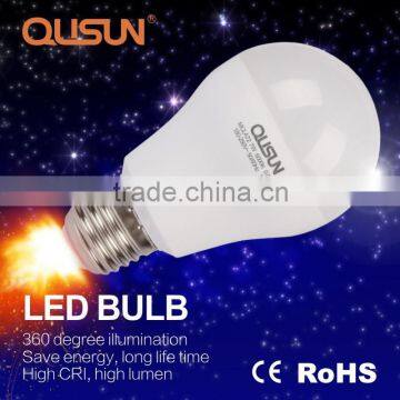 LED Bulb Light 7W, E27 A60, 90lm/w Real Lumen Plastic Body, 100-240V