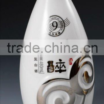 high grade wine bottle, ceramic vodka bottle