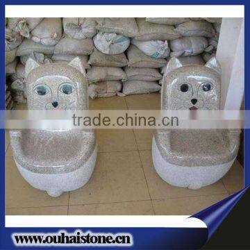 Endearing Cartoon Stone Chair Marble Single Bench With Back