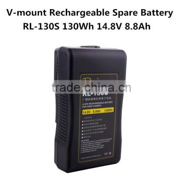 RL-130S 130Wh 14.8V 8.8Ah Li-ion V-mount V-Lock Rechargeable Spare Battery for DSLR Video Camera