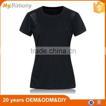 Factory Wholesale Bamboo Fiber Running Fitness Sports Dry Fit Breathable Lady Short Sleeve T Shirt photo-3
