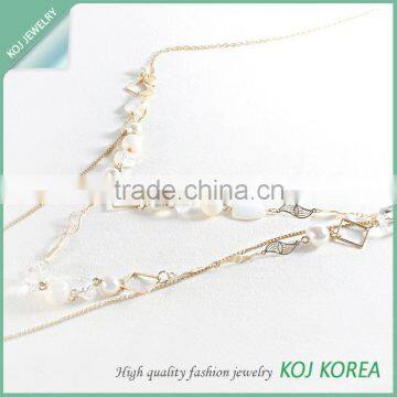 White bead Long necklace, wholesale accessory market
