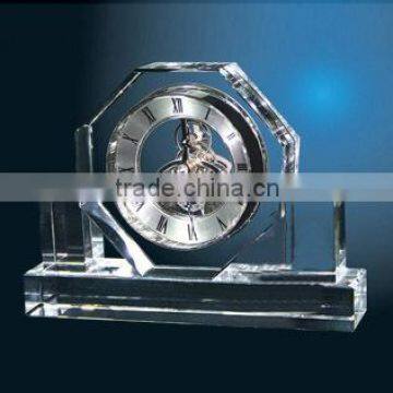 Sliver mechanical crystal table clock