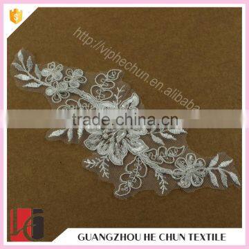 HC-2092-1 Hechun Embroidery Beading Pearl Designs Flower Lace Appliques photo-5