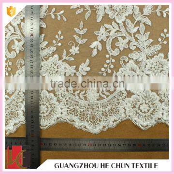 HC-5717-1 Hechun Crochet Patterns Sequin Beaded Turkey Bridal Lace Fabric photo-6