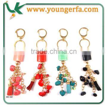 Personalized beaded and tassel promotional keychains