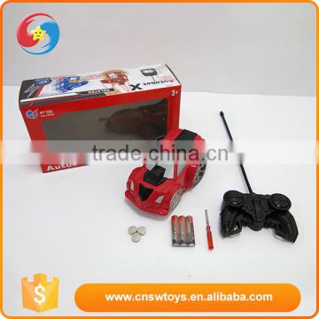 Best gift for boy blue and red plastic transform robot powerful rc car