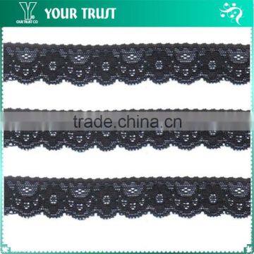 Width 2.1 Centimeter Black Stretch Tape Trim Spandex Jacquard Elastic Lace