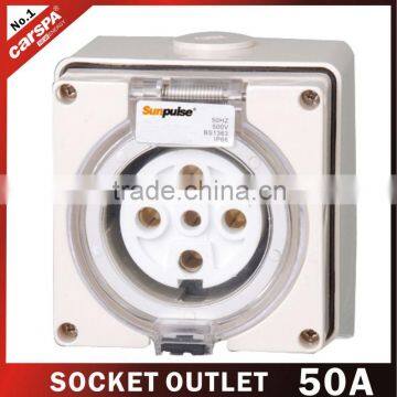 50A with 5 hole european electrical outlet socket