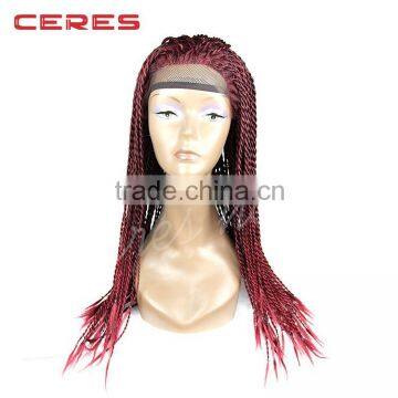 Wholesale box braided wig for black women human brazilian hair