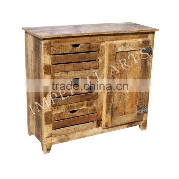 INDIAN MANGO WOOD 3 DRAWER SIDE BOARD