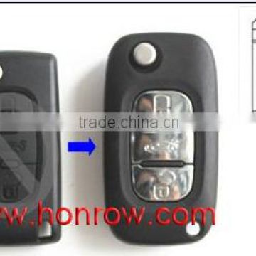 New Peugeot 3 button modified folding remote key blank (307 Blade - Trunk - With battery place)