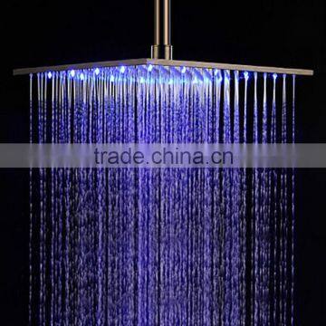 hydro power rainfall shower head with led water glow generator