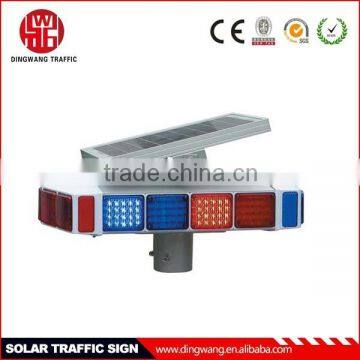 Red and Blue Solar Traffic Warning Light