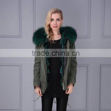 UK style Wholesale blue fox fur lined parka coat with raccoon fur collar,blue fox fur lined parkas                        
                                                                                Supplier's Choice