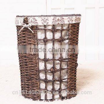 set of 3 maize weaved laundry hamper with lining