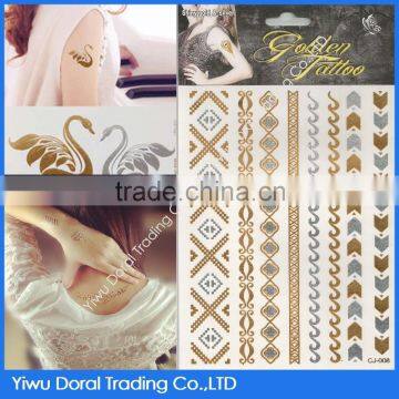 Body Metallic Temporary Bracelet Tatoo/ Gold Chain Metallic Tattoo Stickers for Hands Quality Choice photo-2