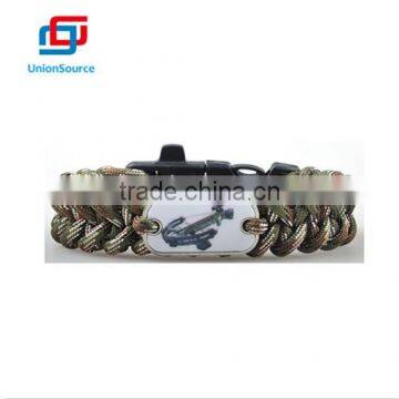 Custom Logo Nautical Paracord Survival Anchor Shackle Bracelet