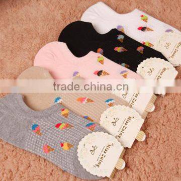 A606 2015 COTTON wholesale south Korea new fashion personality ice cream women invisible boat socks